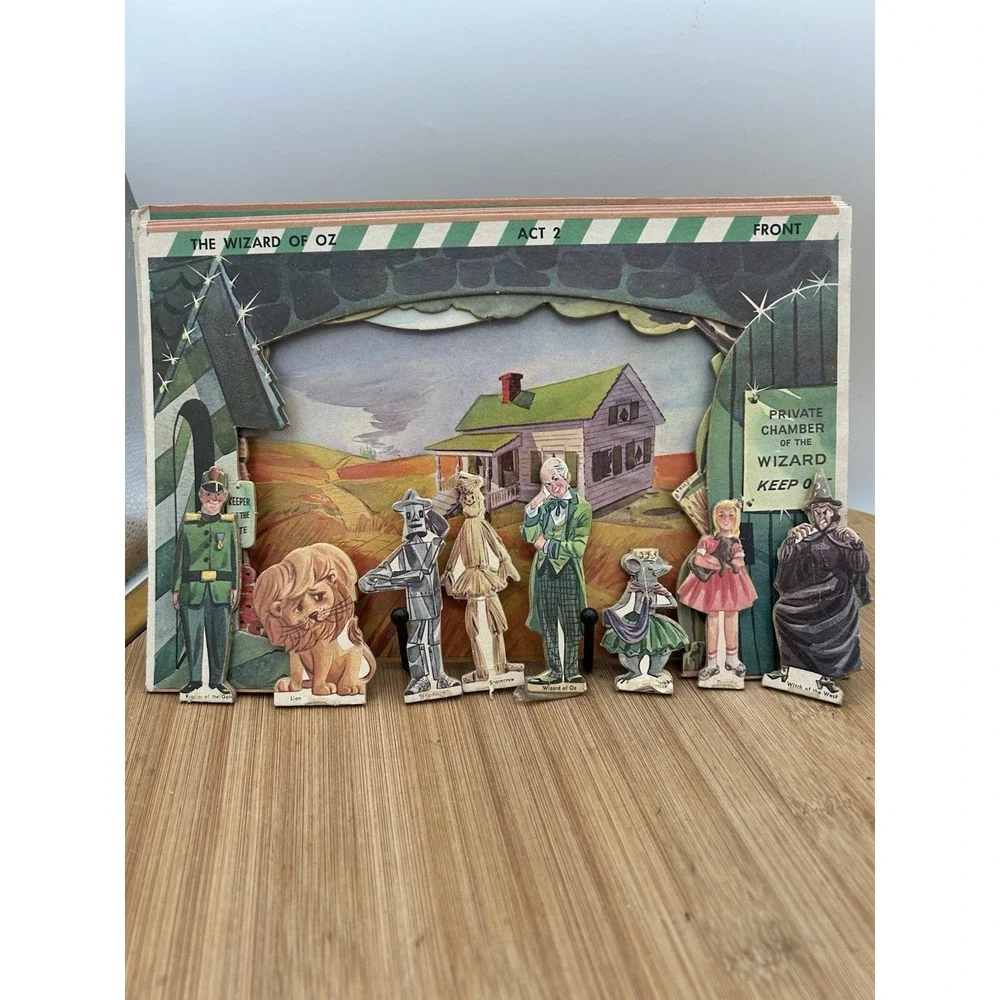 Vtg REMCO Paper Toy Stages With Dolls Heidi,‎ Wizard Of Oz Pinocchio Cinderella